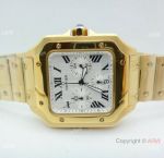 Best Quality Cartier Santos Watch All Gold Chronograph 39mm